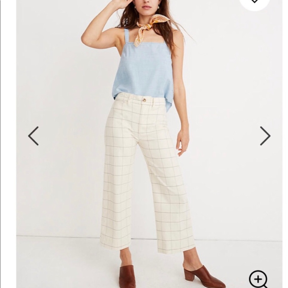 Madewell Emmett windowpane wide leg pants